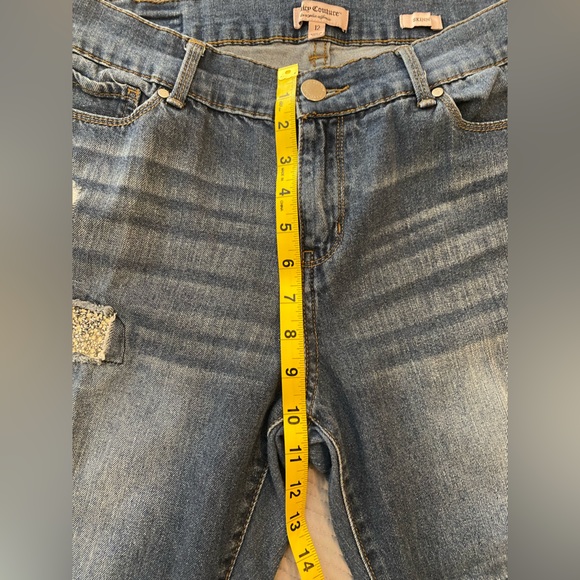 Juicy Couture skinny jeans with rhinestone detail patch. Size 12. - Picture 3 of 10